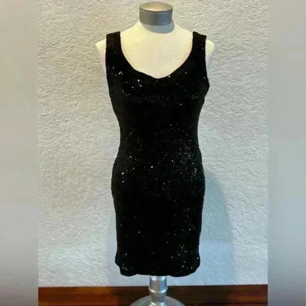 Black sequin party dress, size small